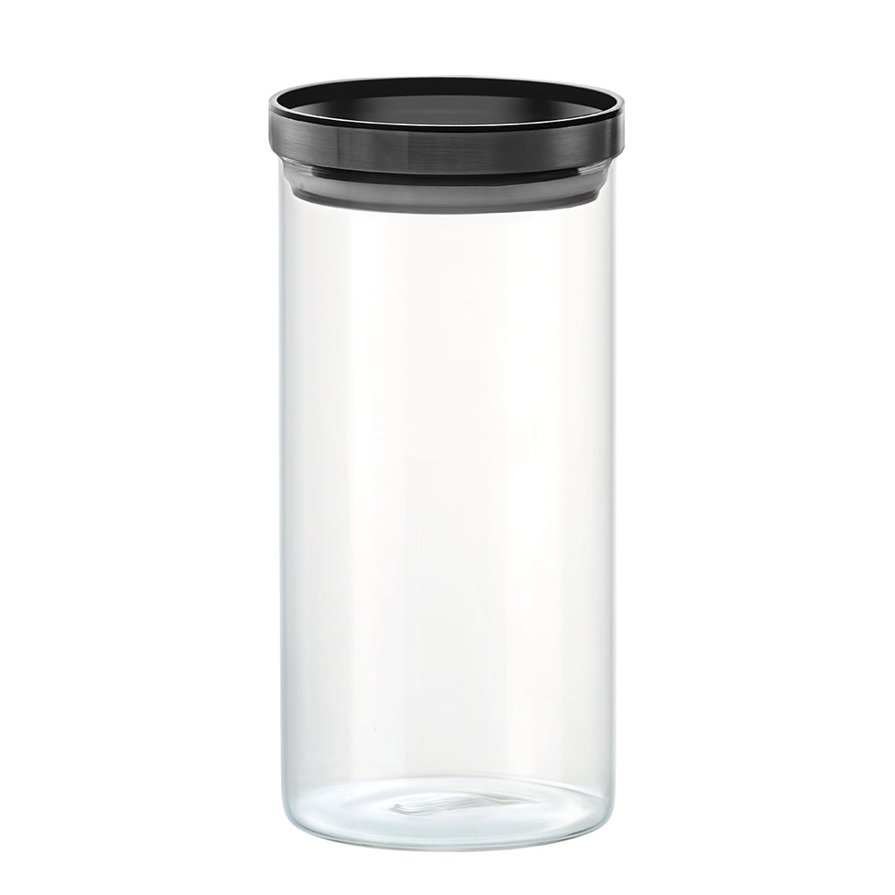 Pre-Printed Stack n Store Airtight Glass Jar with Black PP lid, Personalise