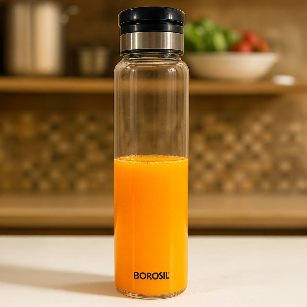 Pre-Printed EasyGo Clear Glass Bottle, Easy Grip Lid