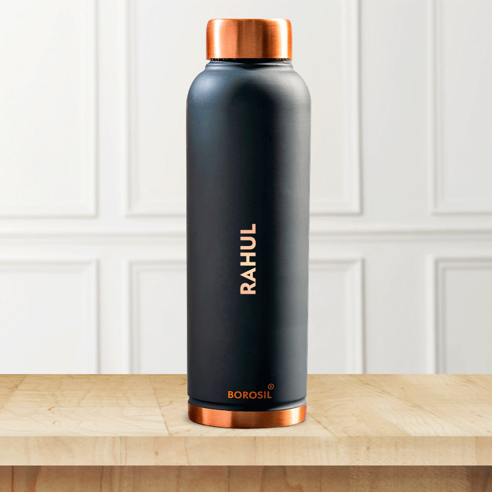 Pre-Printed Eco Copper Bottle, Grey-Personalise
