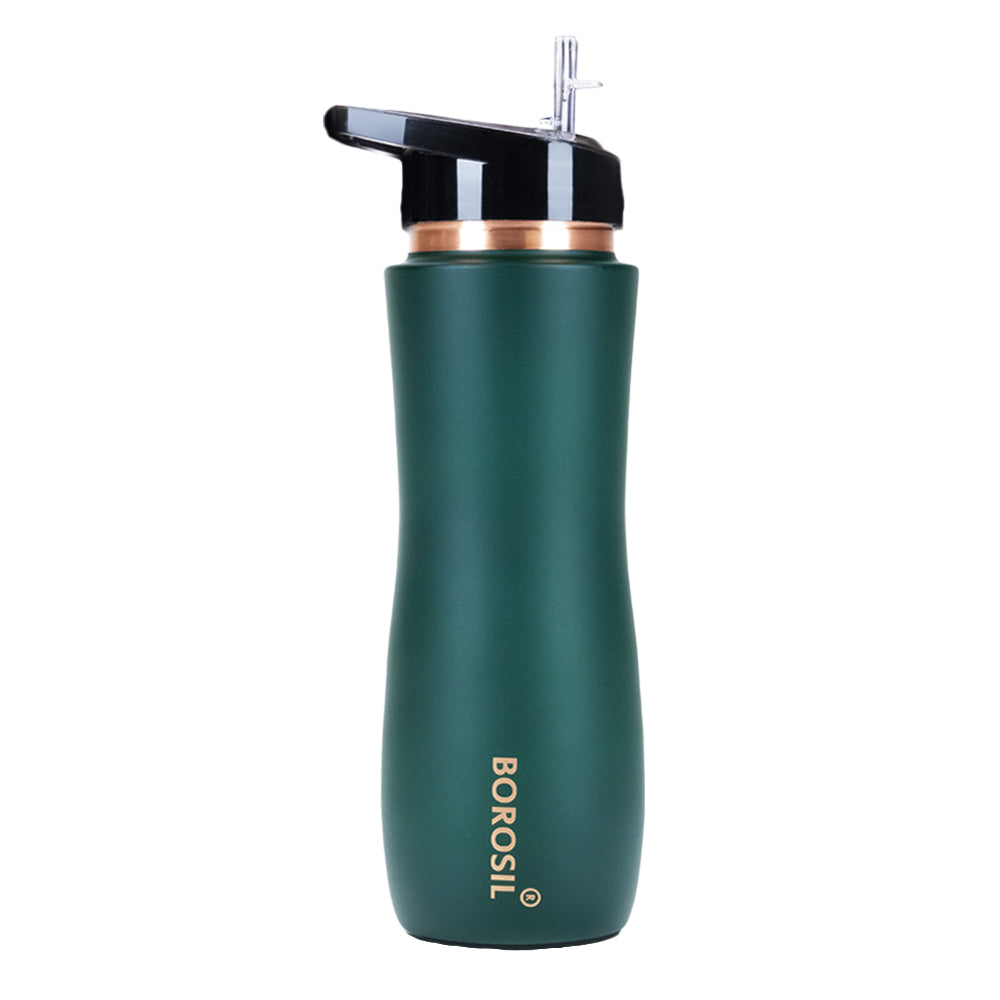 Pre-Printed Sipper Copper Bottle, Green, 750ml, Personalised