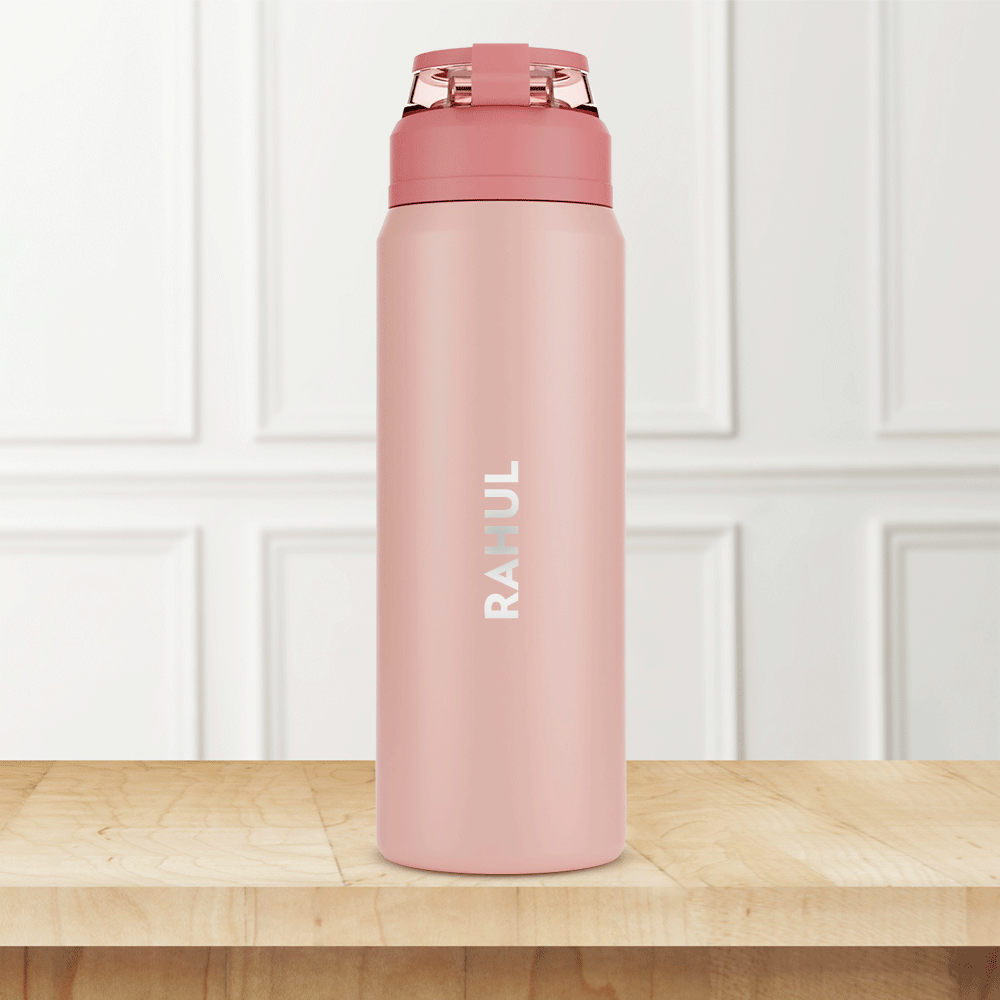 Pre-Printed Aquasport Insulated Bottle, 600 ml, Peach-Personalise