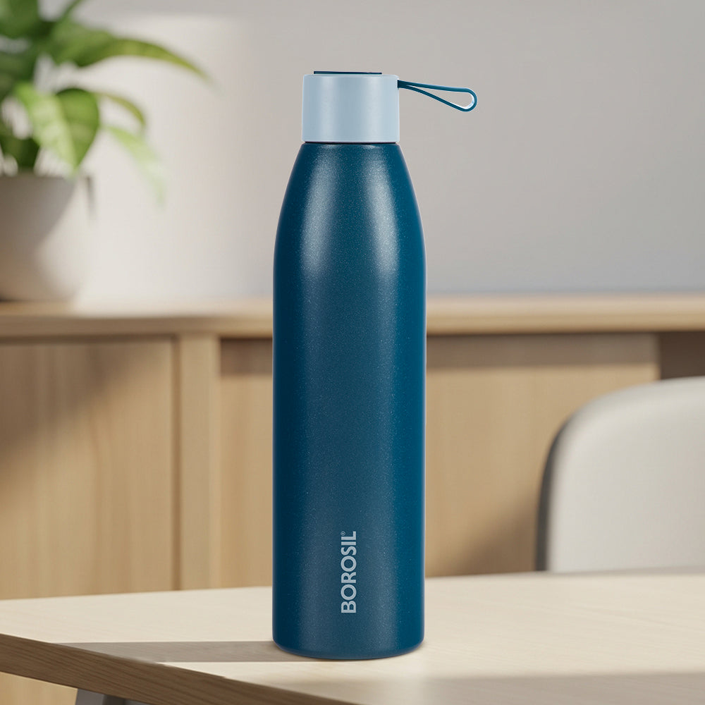 Pre-Printed Personalised Duomate Stainless Steel Double Wall Bottle, Blue