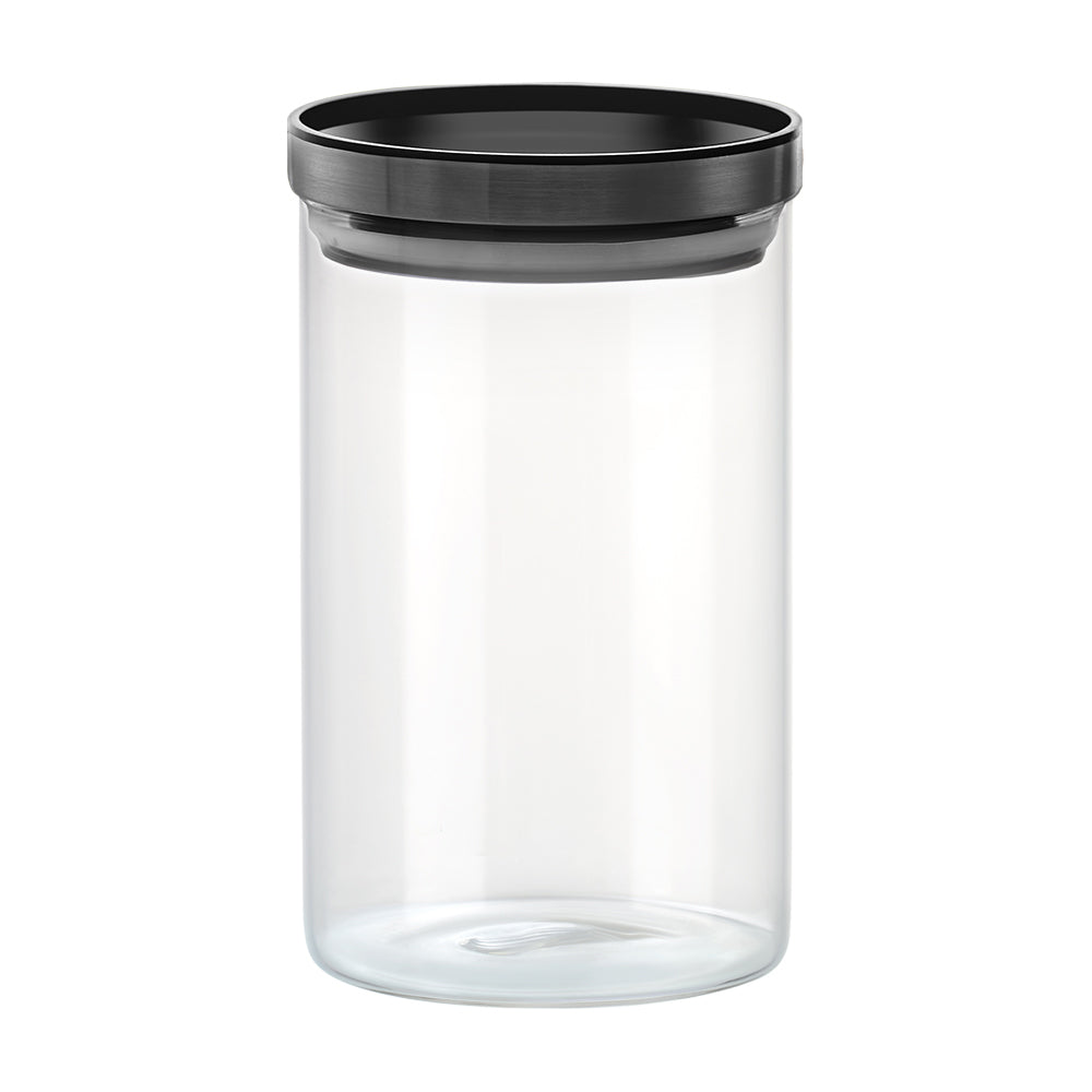 Pre-Printed Stack n Store Airtight Glass Jar with Black PP lid, Personalise