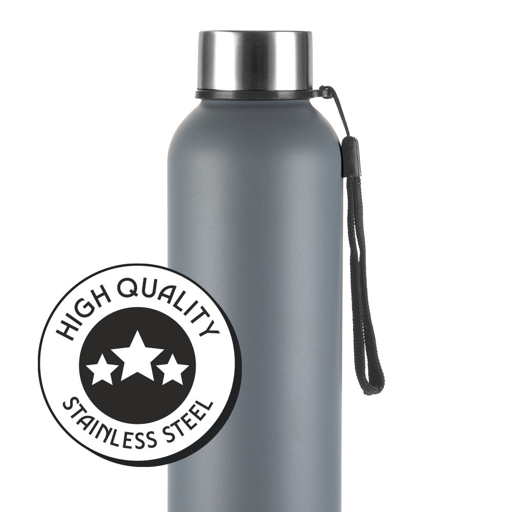 Pre-Printed Personalised Laguna Stainless Steel Single Wall Bottle, Grey