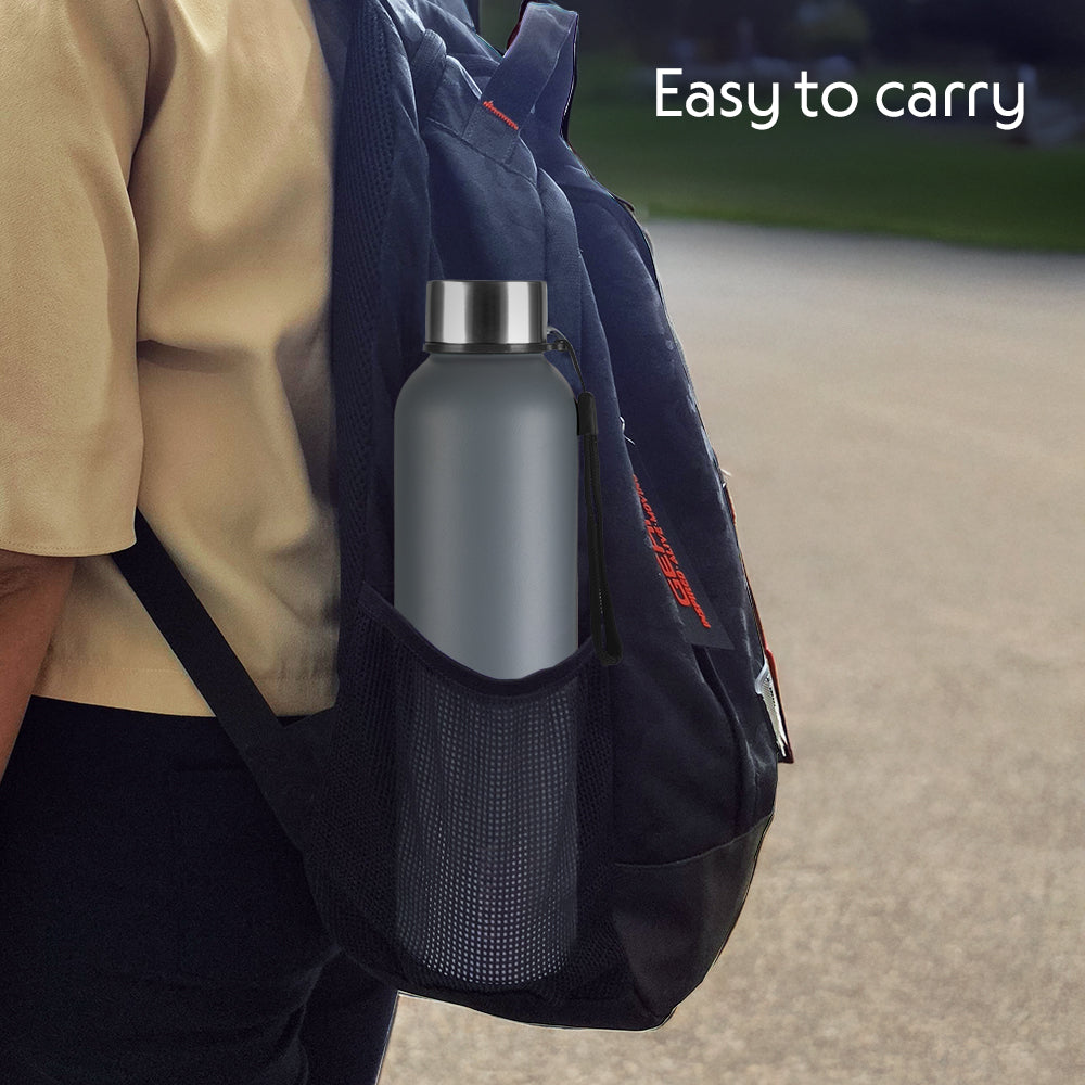 Pre-Printed Personalised Laguna Stainless Steel Single Wall Bottle, Grey