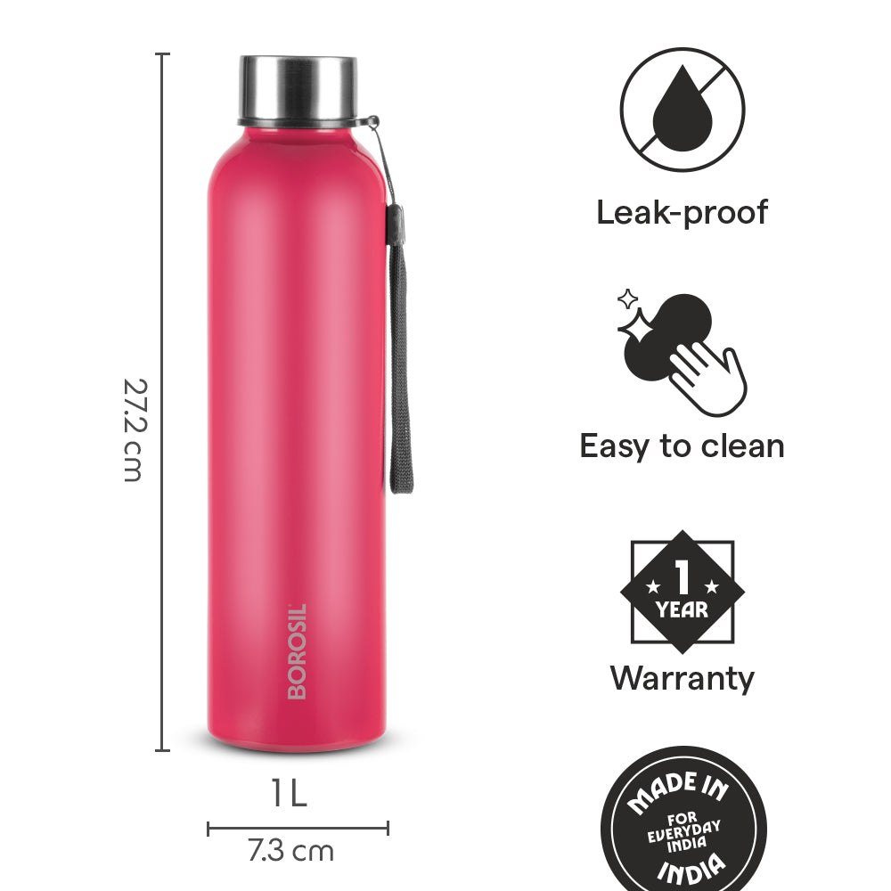 Pre-Printed Laguna SS Bottle Red, 1L, Personalised