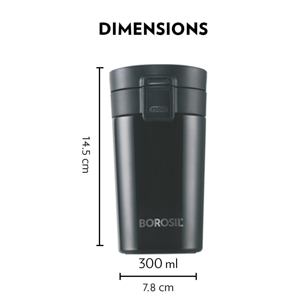 Pre-Printed Coffeemate Insulated Mug-Personalise, Black, 300ml
