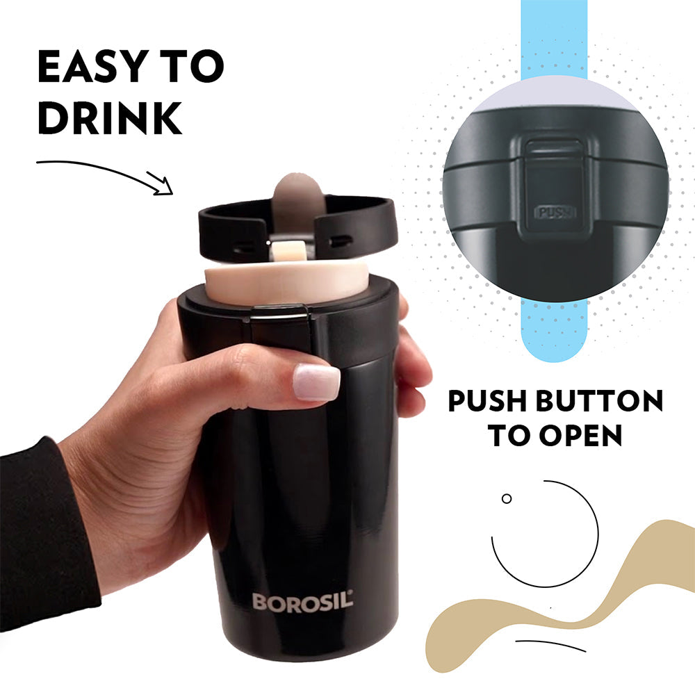 Pre-Printed Coffeemate Insulated Mug-Personalise, Black, 300ml