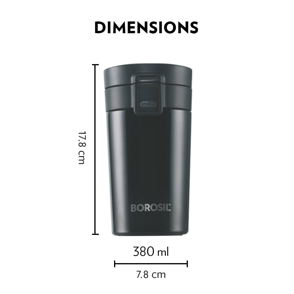 Pre-Printed Coffeemate Insulated Mug-Personalise, Black, 380ml