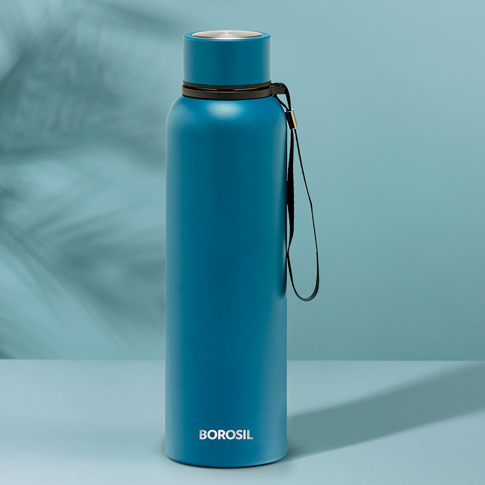Pre-Printed Borosil Trek Teal Blue, Personalise, 700ml