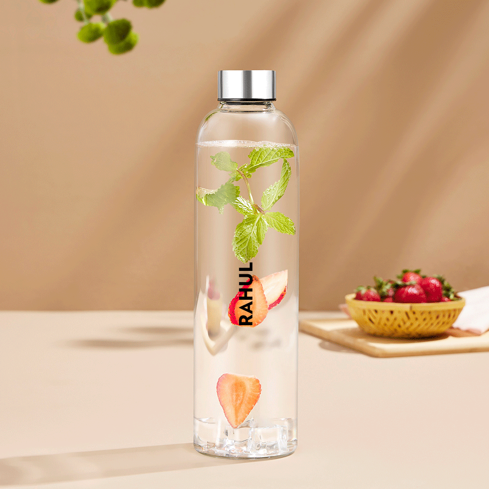 Pre-Printed Personalised Crysto Clear Glass Bottle