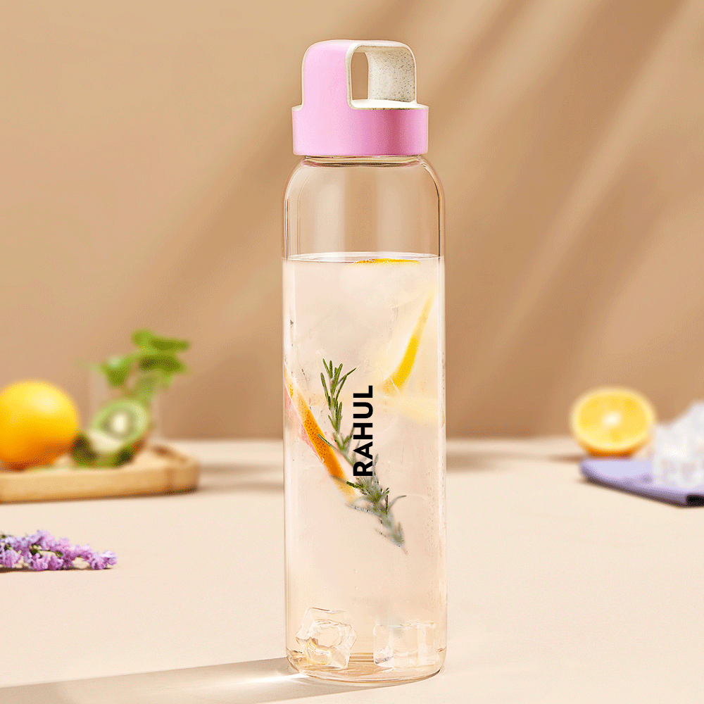 Pre-Printed Personalised Neo Borosilicate Clear Glass Bottle