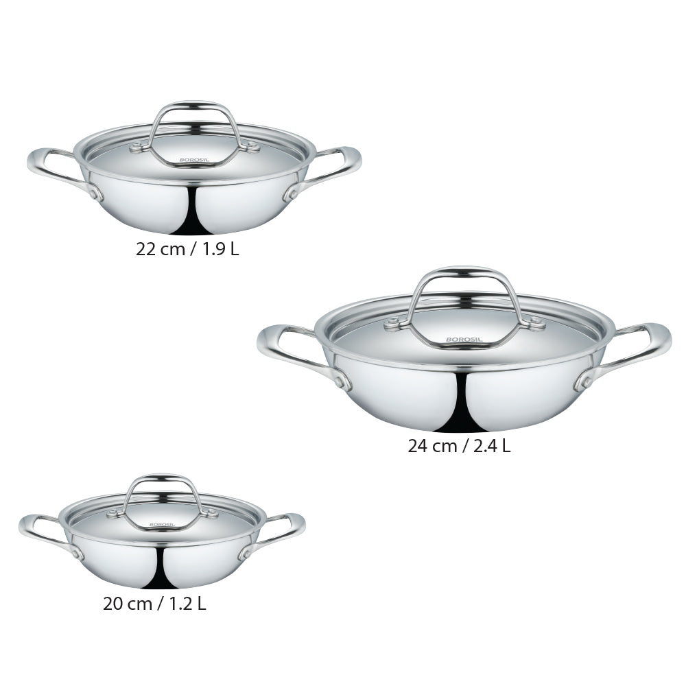 Refurbished/OLD Cookfresh SS Five-ply Kadhai