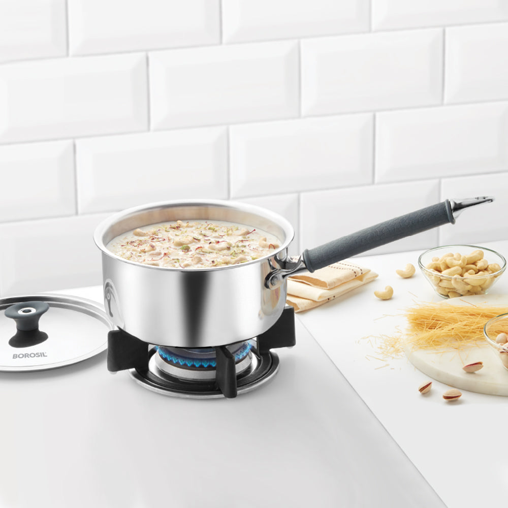 Refurbished/OLD Cookfresh Triply Saucepan (Silicone Handle + Lid)