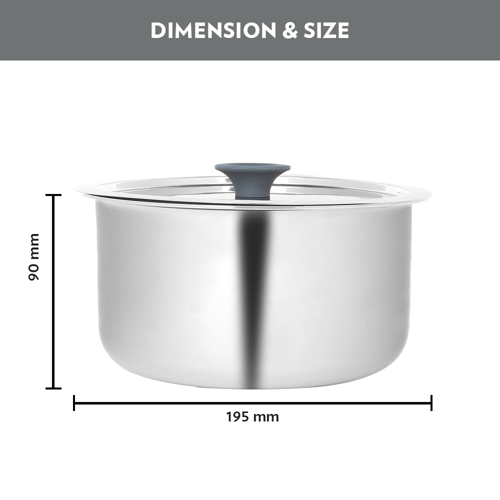 Refurbished/OLD Cookfresh Triply Tope (Silicone Knob on Lid)