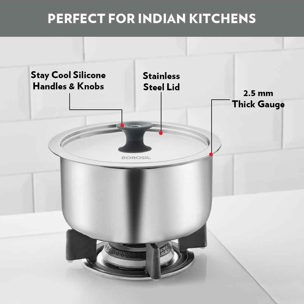 Refurbished/OLD Cookfresh Triply Tope (Silicone Knob on Lid)
