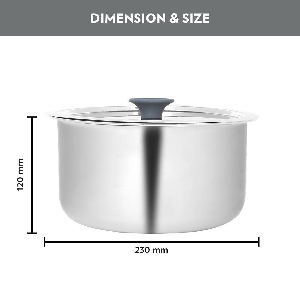 Refurbished/OLD Cookfresh Triply Tope (Silicone Knob on Lid)