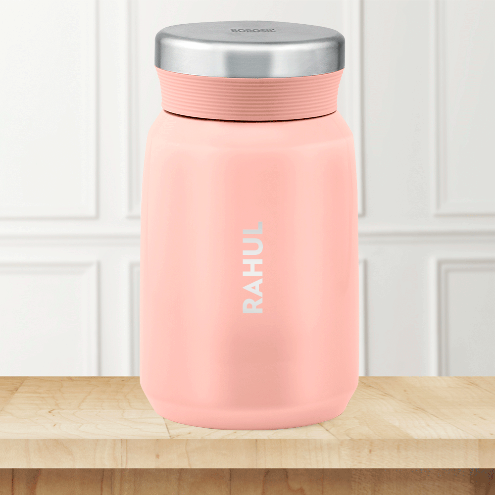 Pre-Printed Carry Mate Food Jar, Pink, 500ml, Personalise