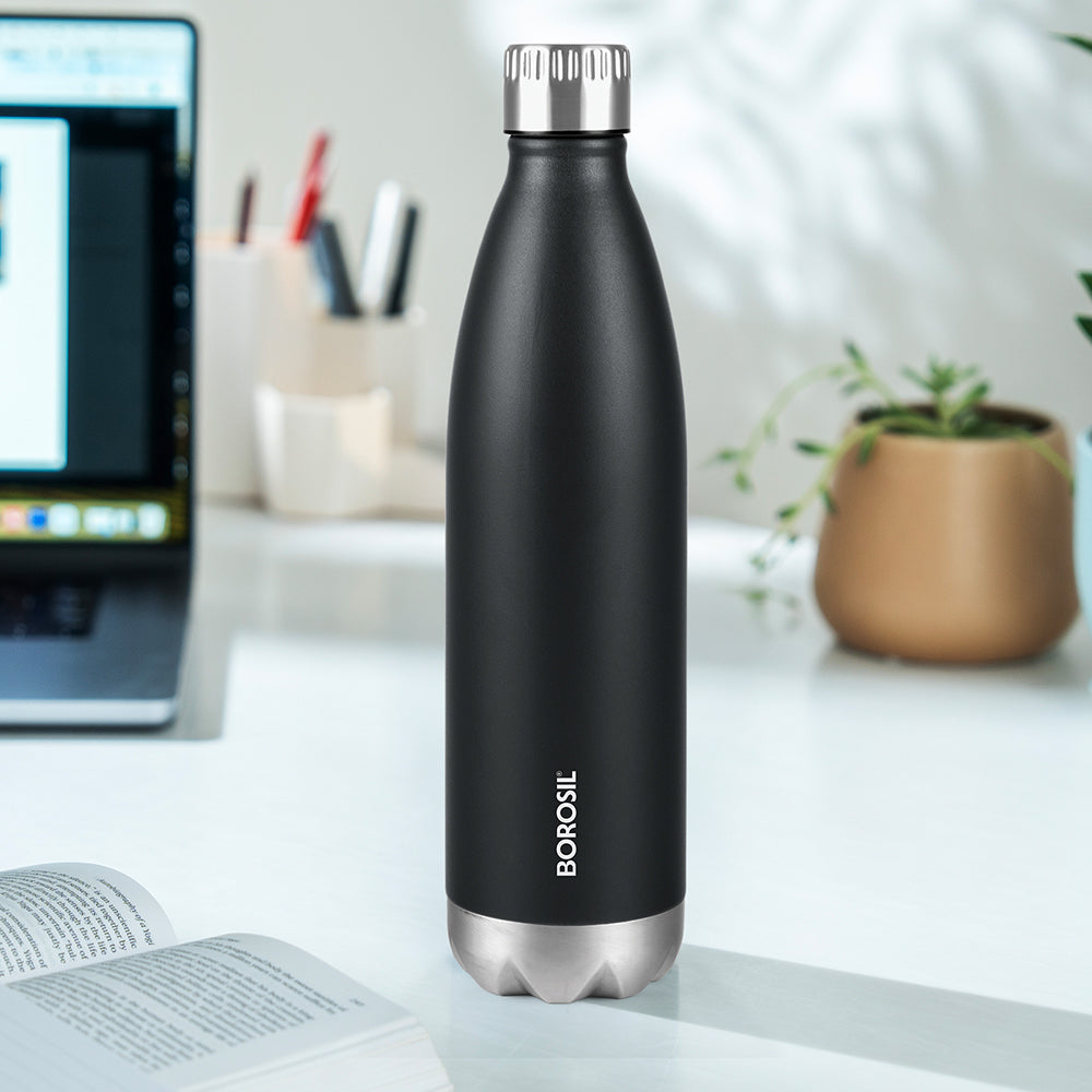 Pre-Printed Bolt Insulated Bottle, Matte Black