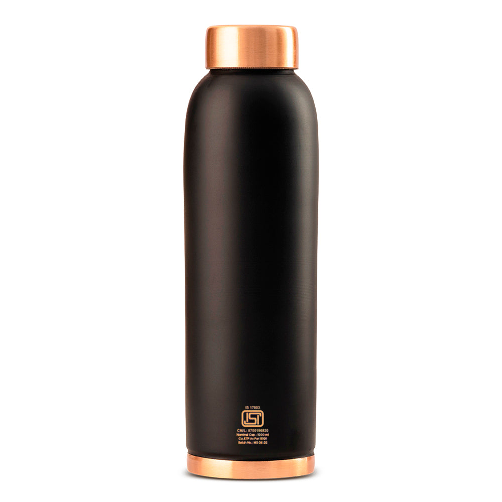 Pre-Printed Eco Copper Bottle, Black, 1L