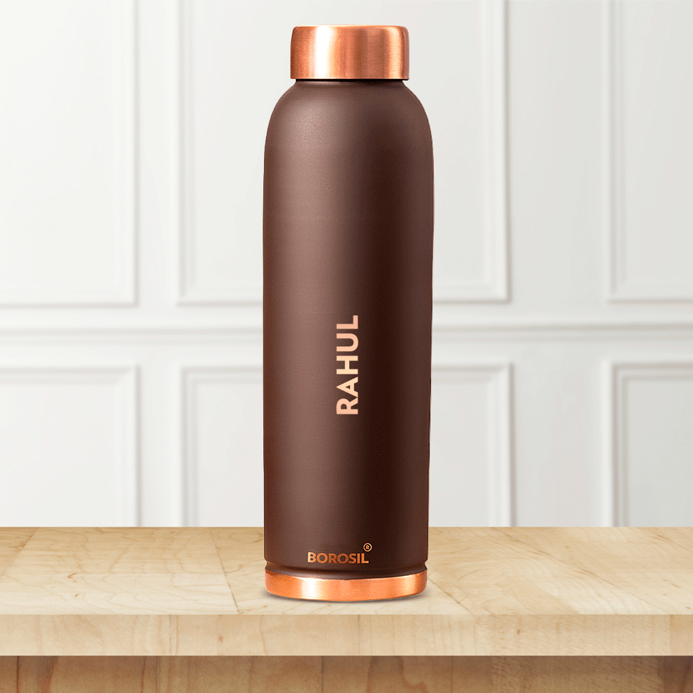 Pre-Printed Eco Copper Bottle, Brown-Personalise