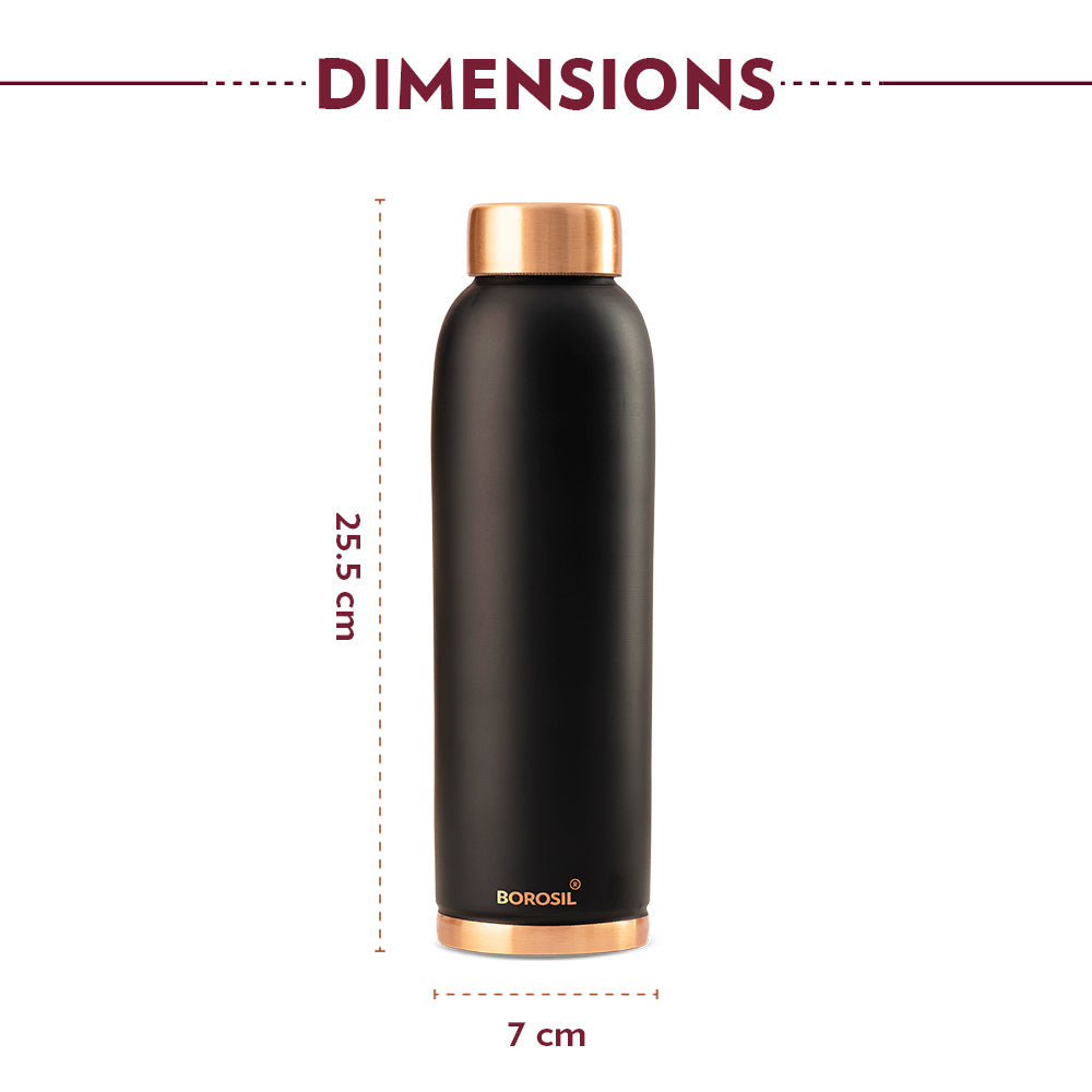 Pre-Printed Eco Copper Bottle, Black-Personalise