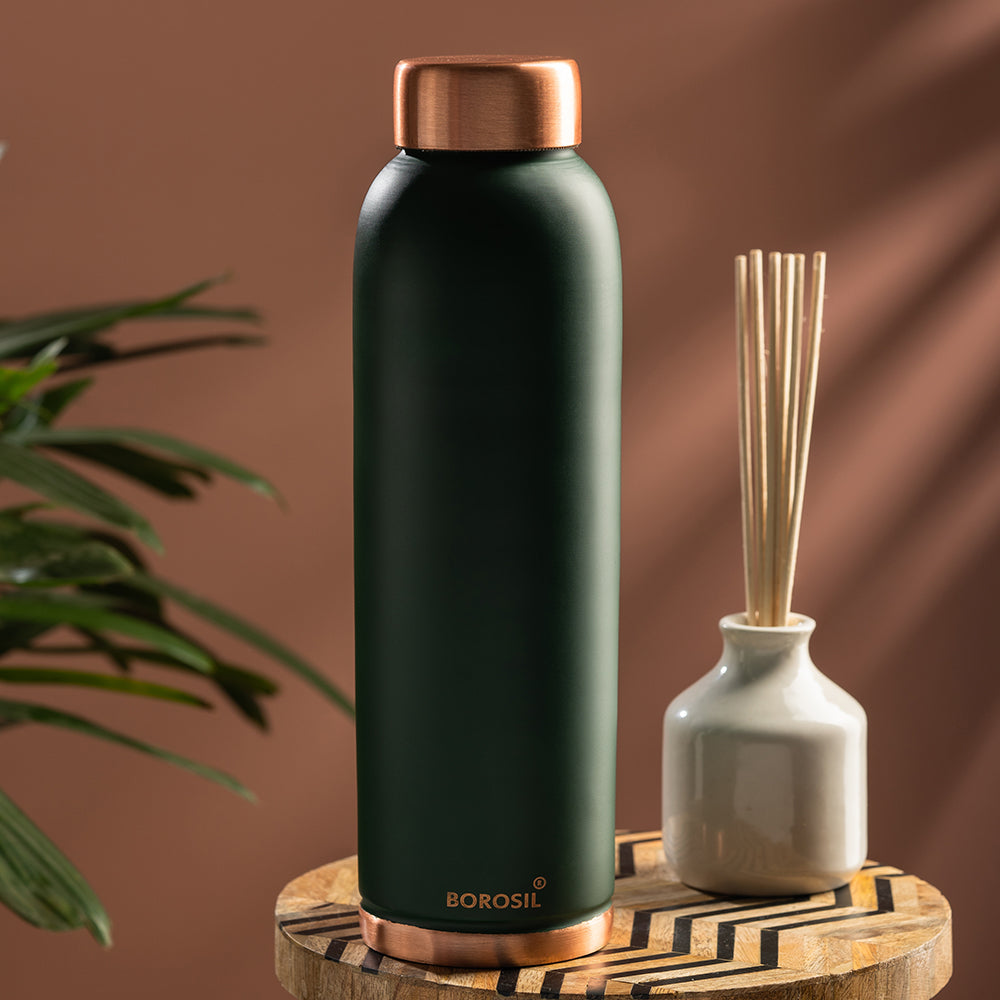 Pre-Printed Eco Copper Bottle, Green-Personalise