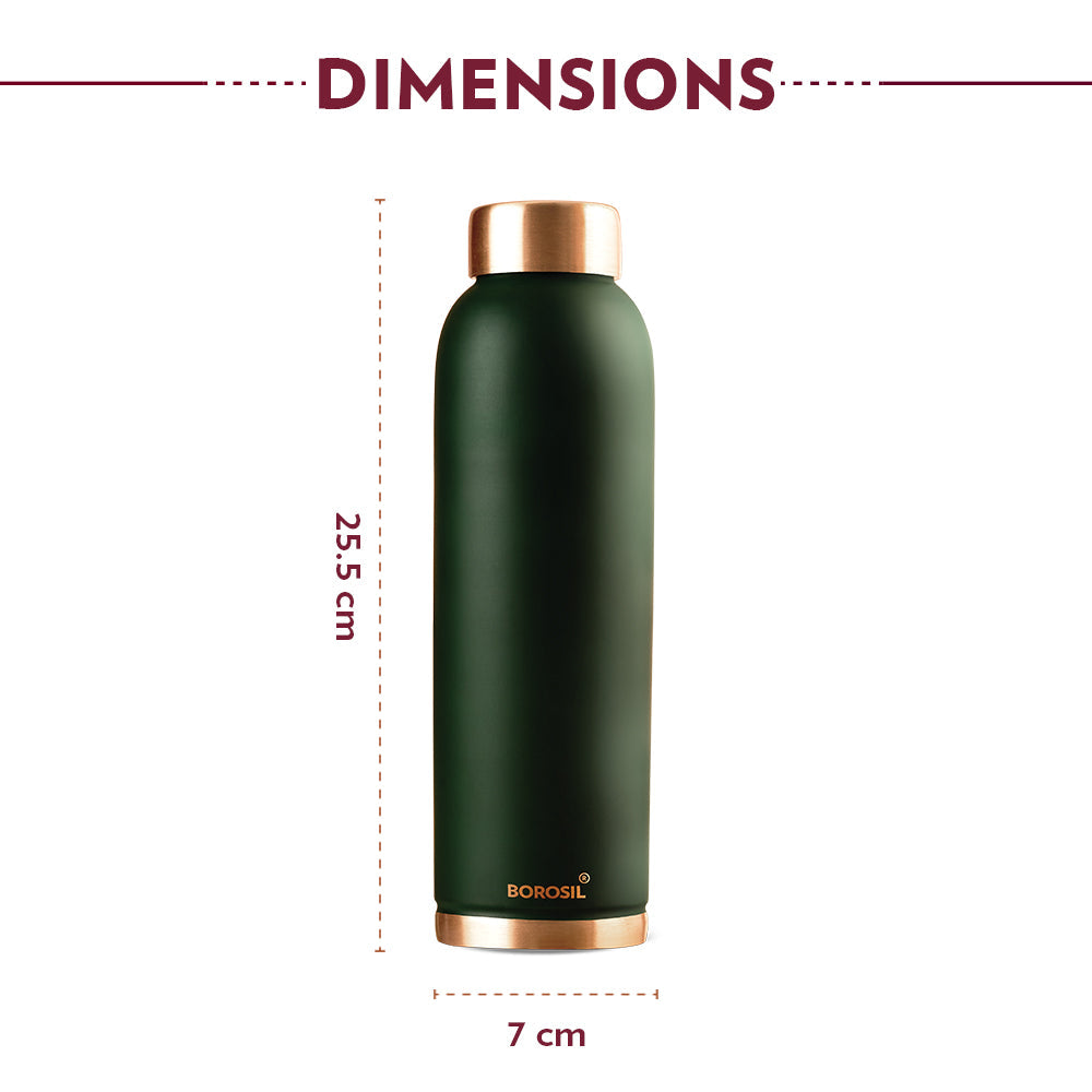 Pre-Printed Eco Copper Bottle, Green-Personalise