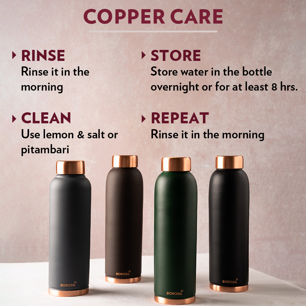 Pre-Printed Eco Copper Bottle, Black-Personalise