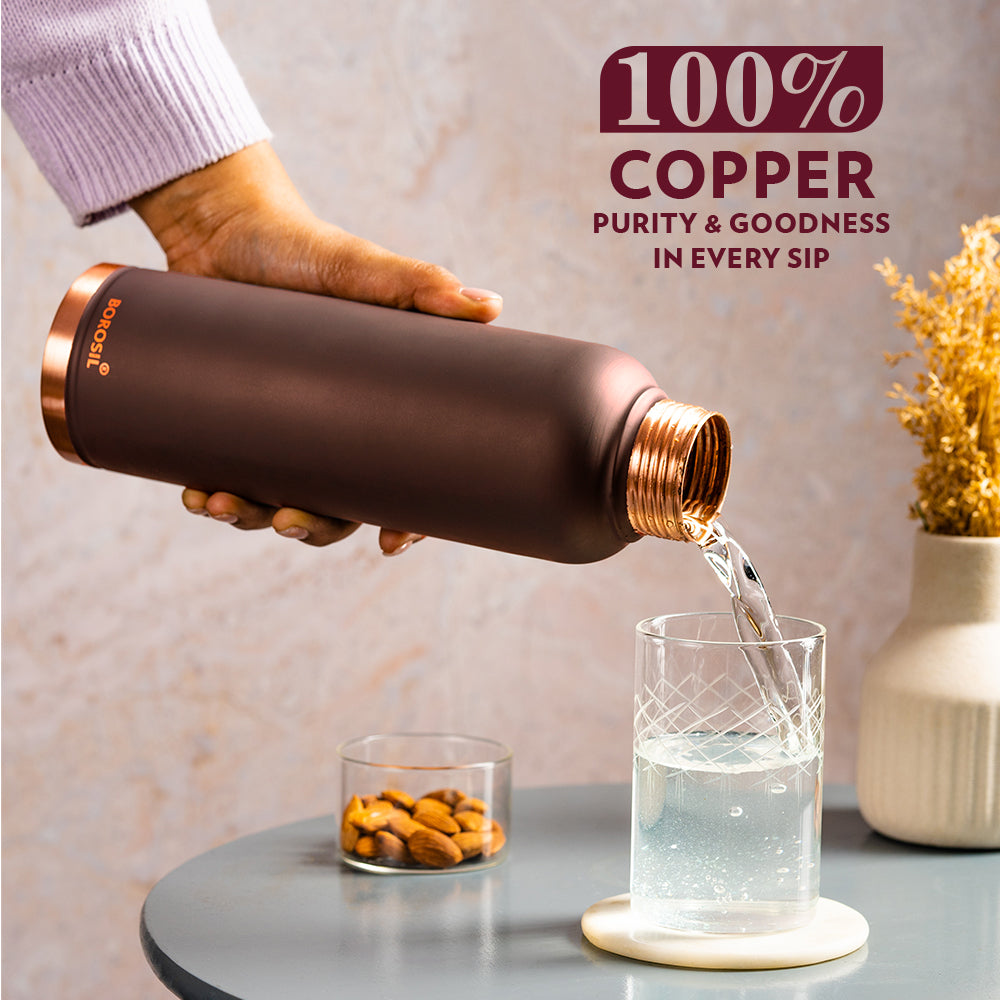 Pre-Printed Eco Copper Bottle, Brown-Personalise