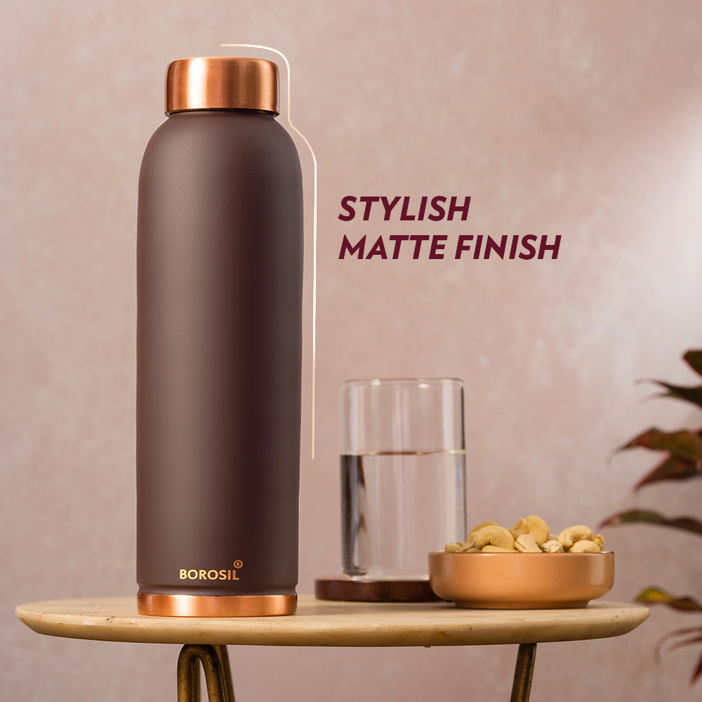 Pre-Printed Eco Copper Bottle, Brown-Personalise