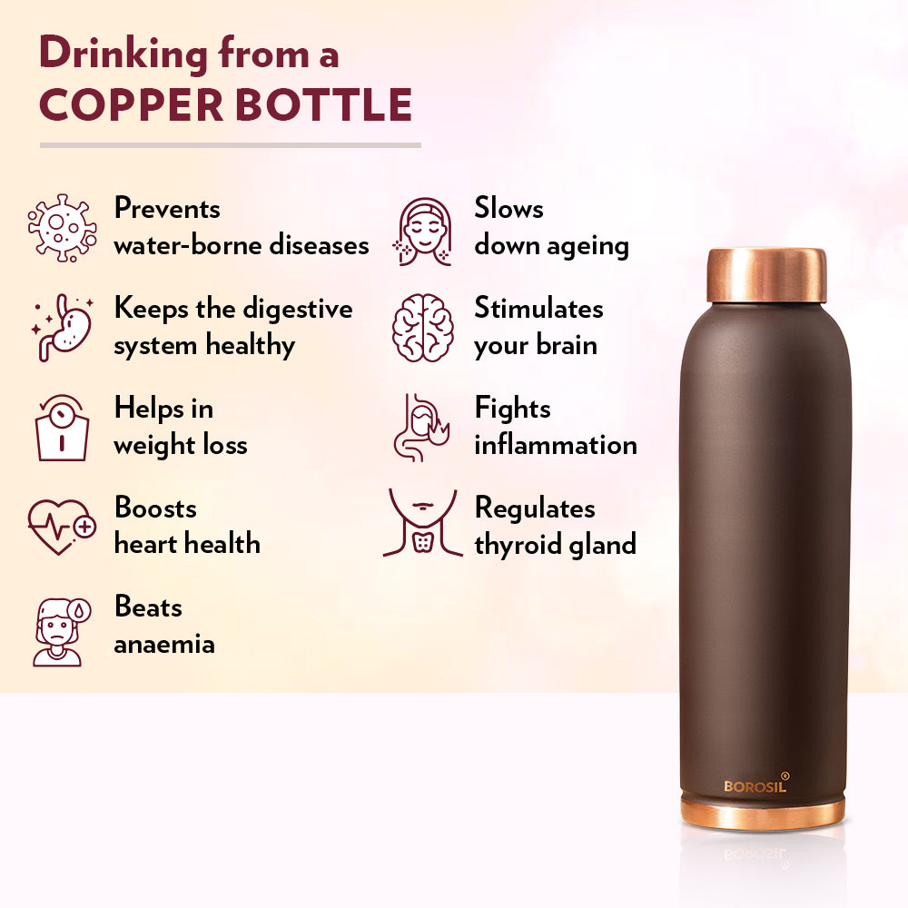 Pre-Printed Eco Copper Bottle, Brown-Personalise