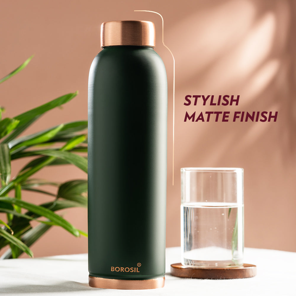 Pre-Printed Eco Copper Bottle, Green-Personalise