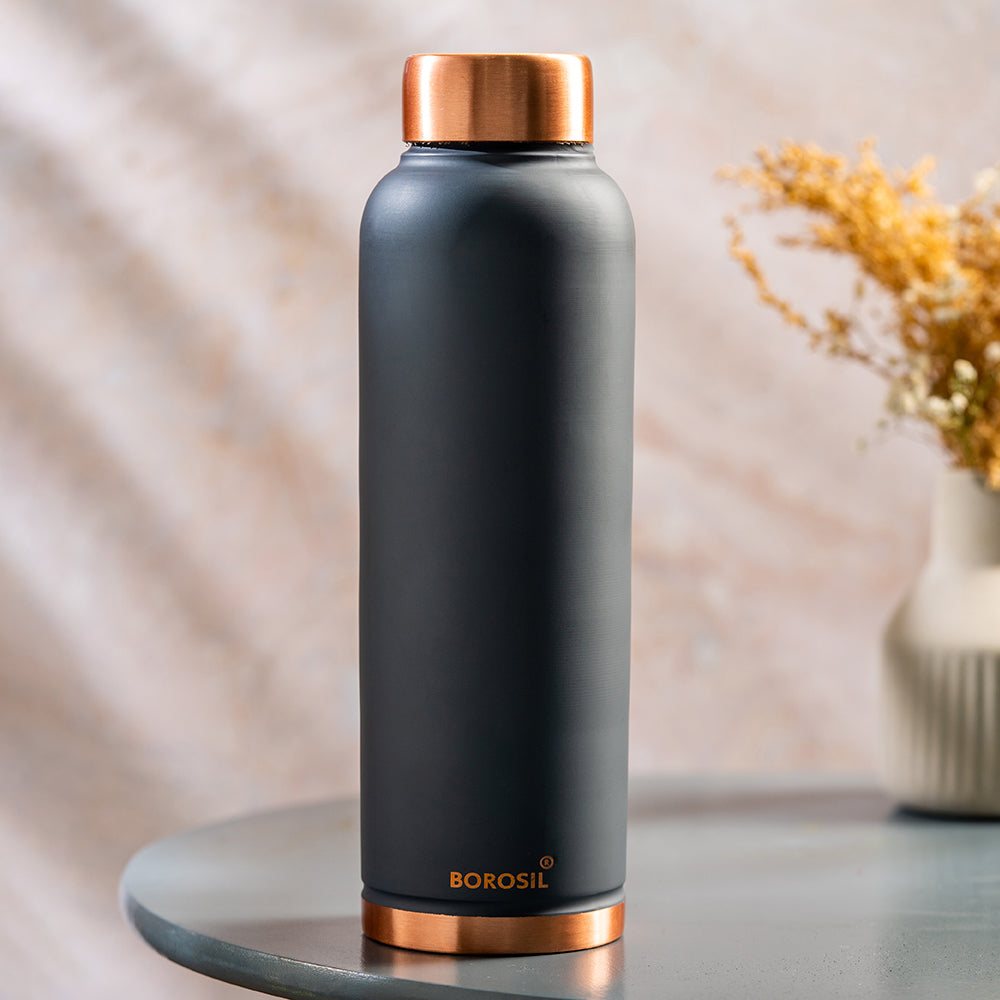 Pre-Printed Eco Copper Bottle, Grey-Personalise