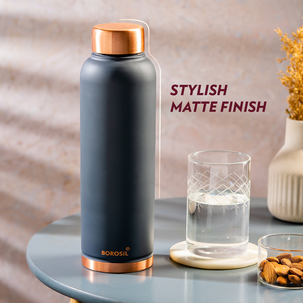 Pre-Printed Eco Copper Bottle, Grey, 1L