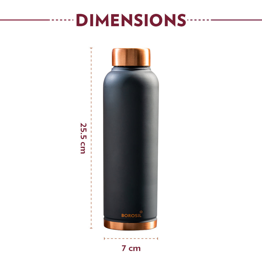 Pre-Printed Eco Copper Bottle, Grey, 1L