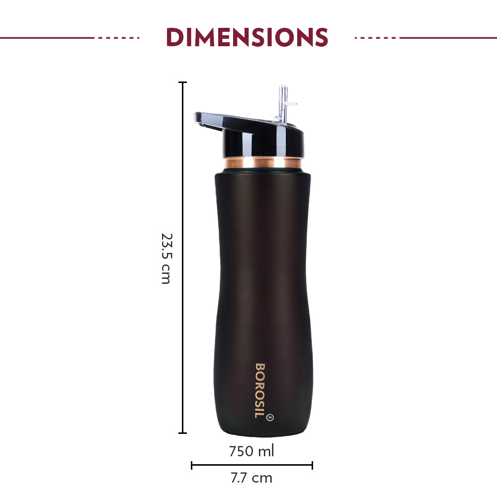 Pre-Printed Sipper Copper Bottle, Brown, 750 ml, Personalised