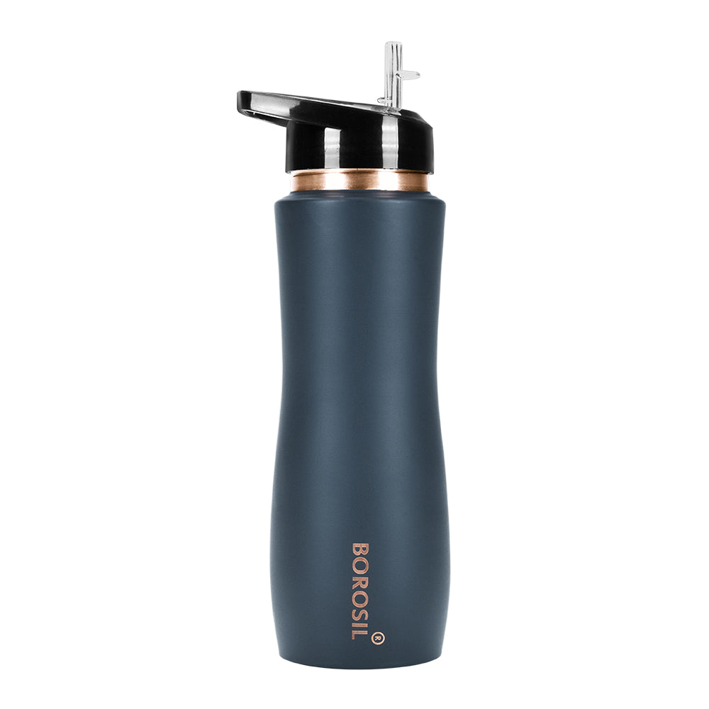 Pre-Printed Sipper Copper Bottle, Grey, 750ml, Personalised