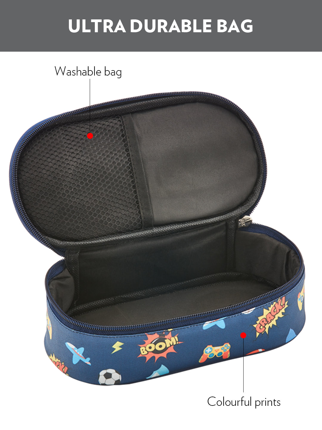 Refurbished/OLD Blaze Blue Kids Lunch Box, Round x 2 (Flat)
