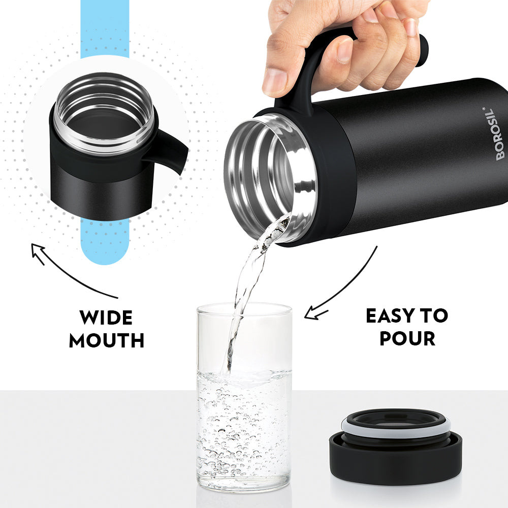 Pre-Printed CafeTime Insulated Mug, Black, Personalise, 400ml