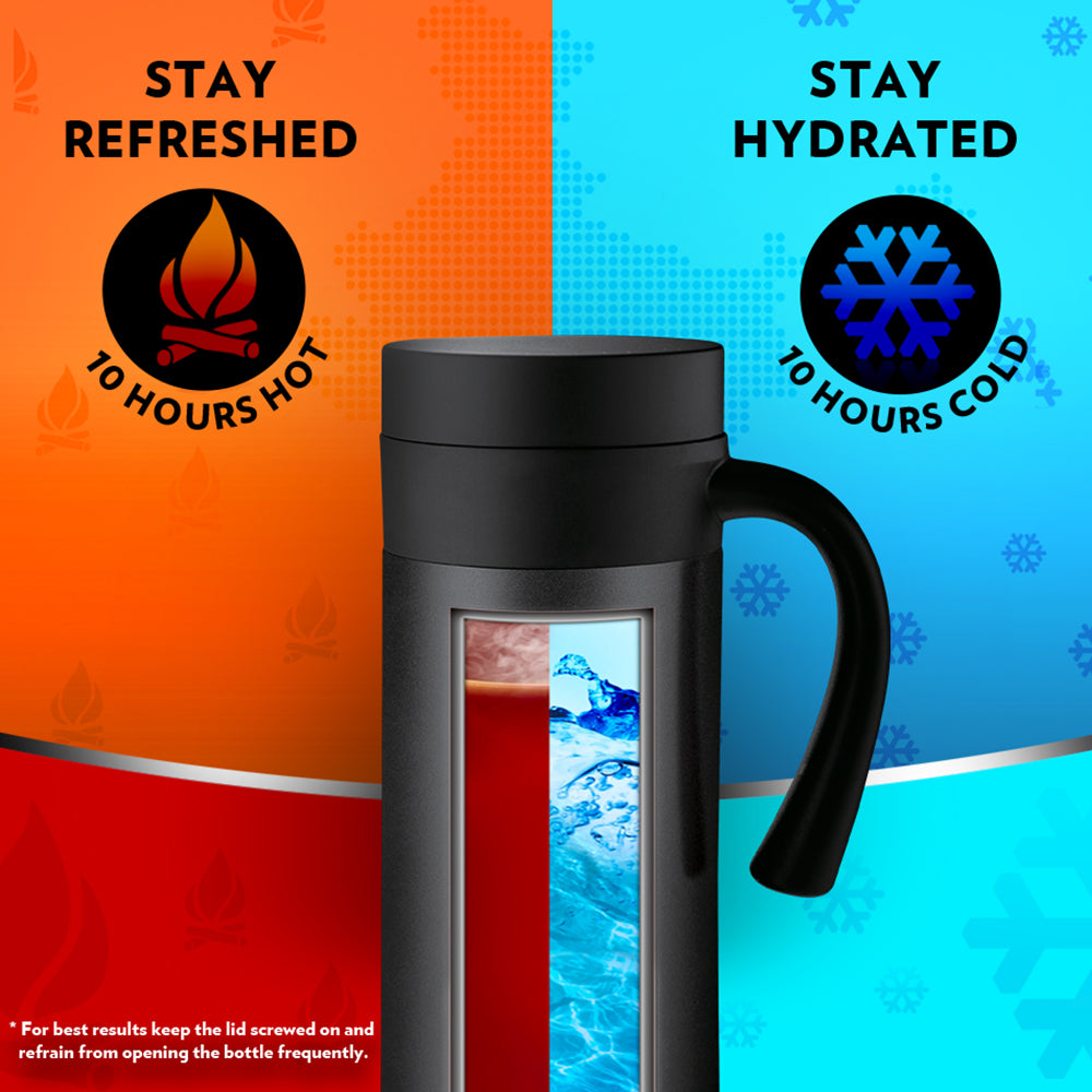Pre-Printed CafeTime Insulated Mug, Black, Personalise, 400ml