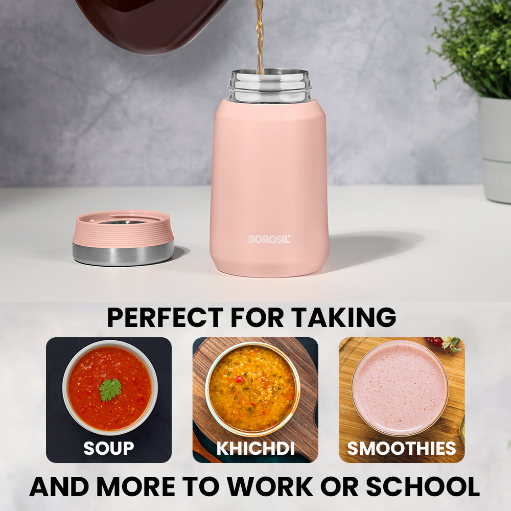 Pre-Printed Carry Mate Food Jar, Pink, 500ml, Personalise