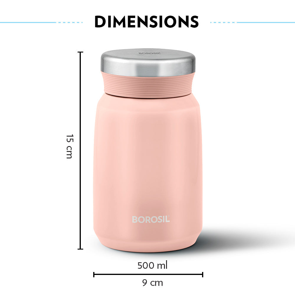 Pre-Printed Carry Mate Food Jar, Pink, 500ml, Personalise