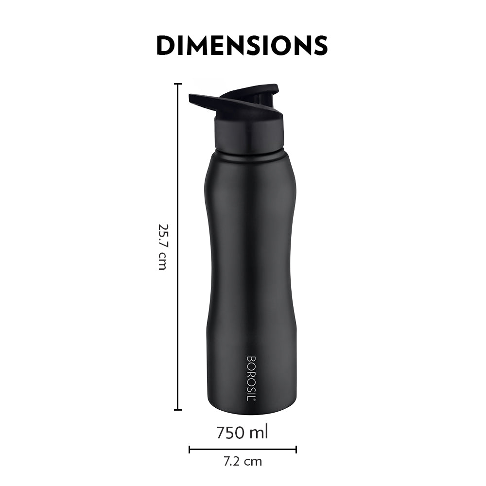 Pre-Printed Grip n Sip Black, Personalise, 750 ml