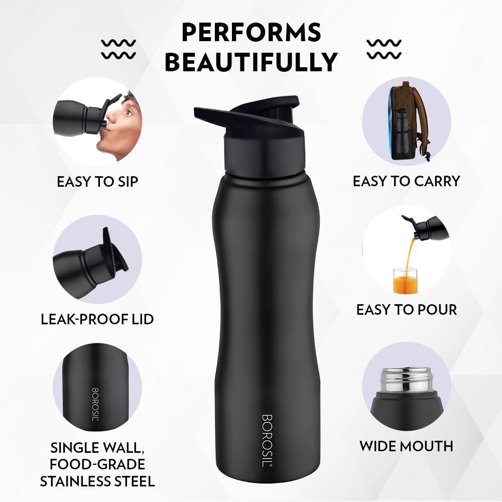 Pre-Printed Grip n Sip Black, Personalise, 1L