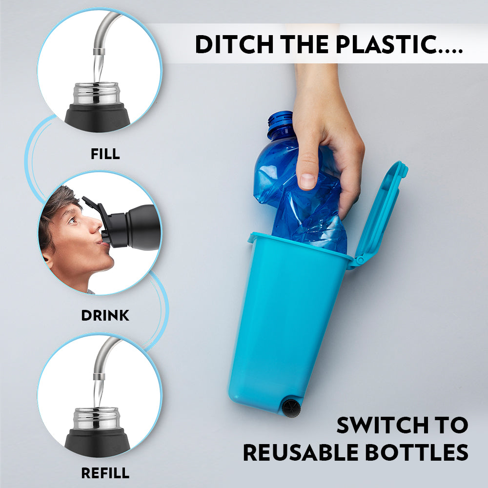 Pre-Printed Grip n Sip Black, Personalise, 1L