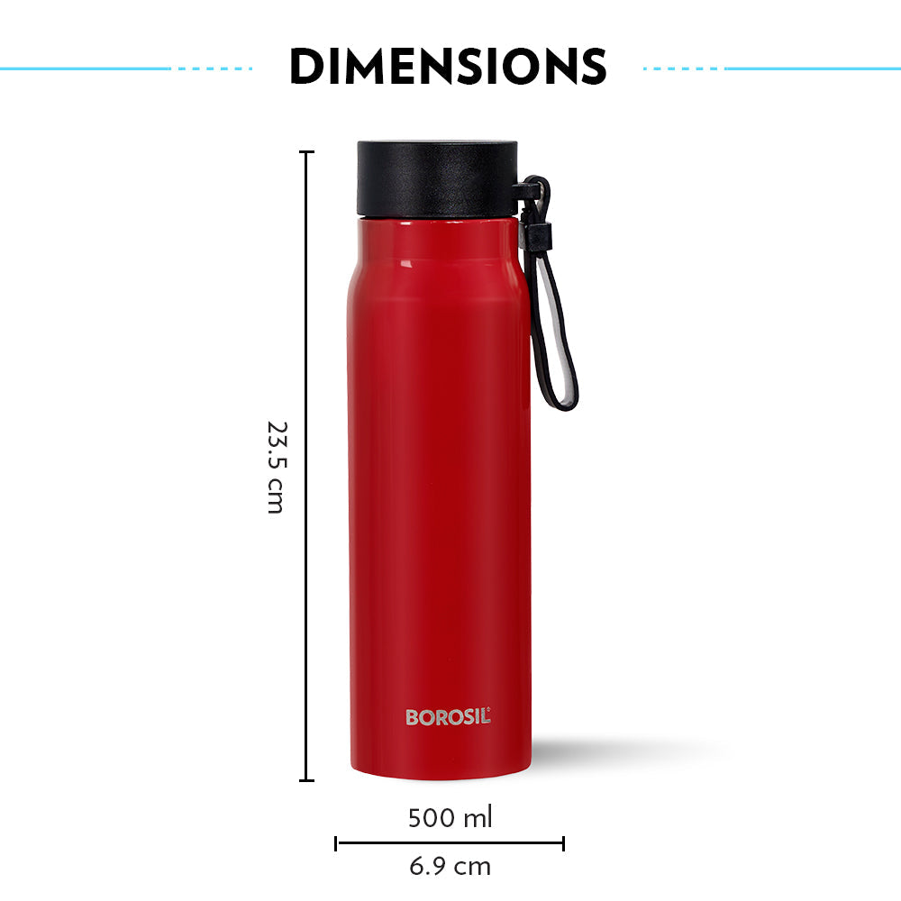 Pre-Printed Bliss Bottle, Red, 500 ml-Personalise