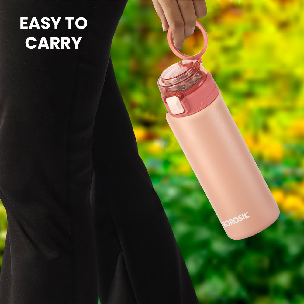 Pre-Printed Aquasport Insulated Bottle, 600 ml, Peach-Personalise