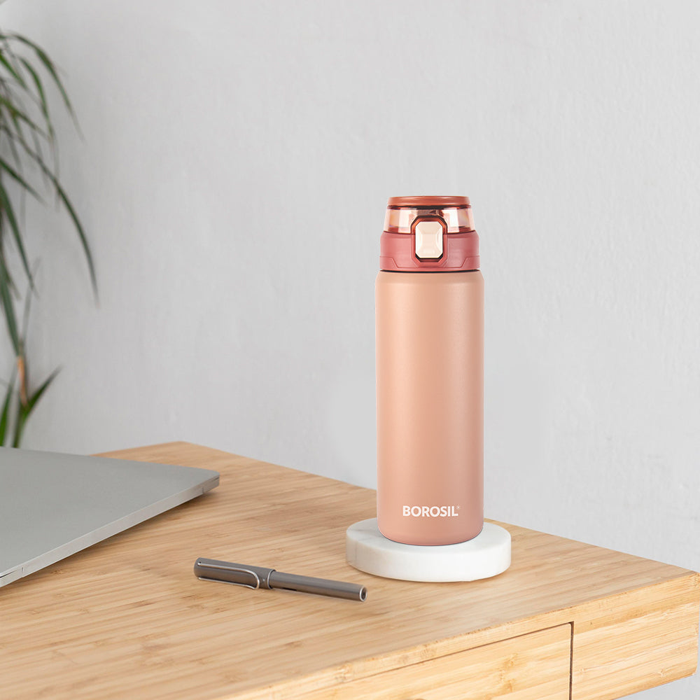 Pre-Printed Aquasport Insulated Bottle, 600 ml, Peach-Personalise
