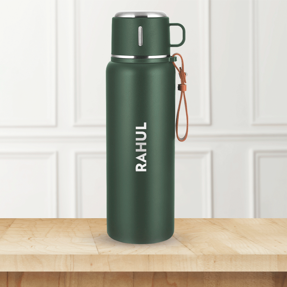 Pre-Printed Cruise Insulated Bottle Personalise, Green, 900ml